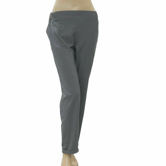 O'Stin Studio Solid Pants Mid Rise Gray Cotton Pull-on Pocket Tapered S - Picture 1 of 4